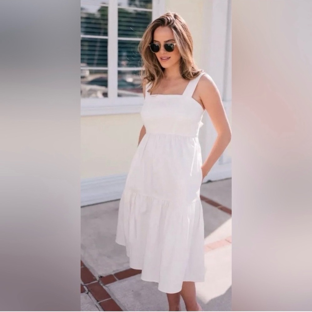 Gal Meets Glam White Backless Tie-Back Sundress